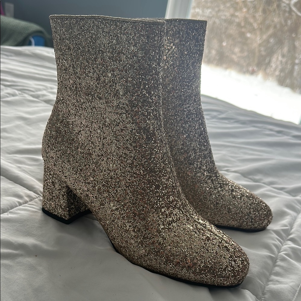 Glitter Gold Ankle Boots
